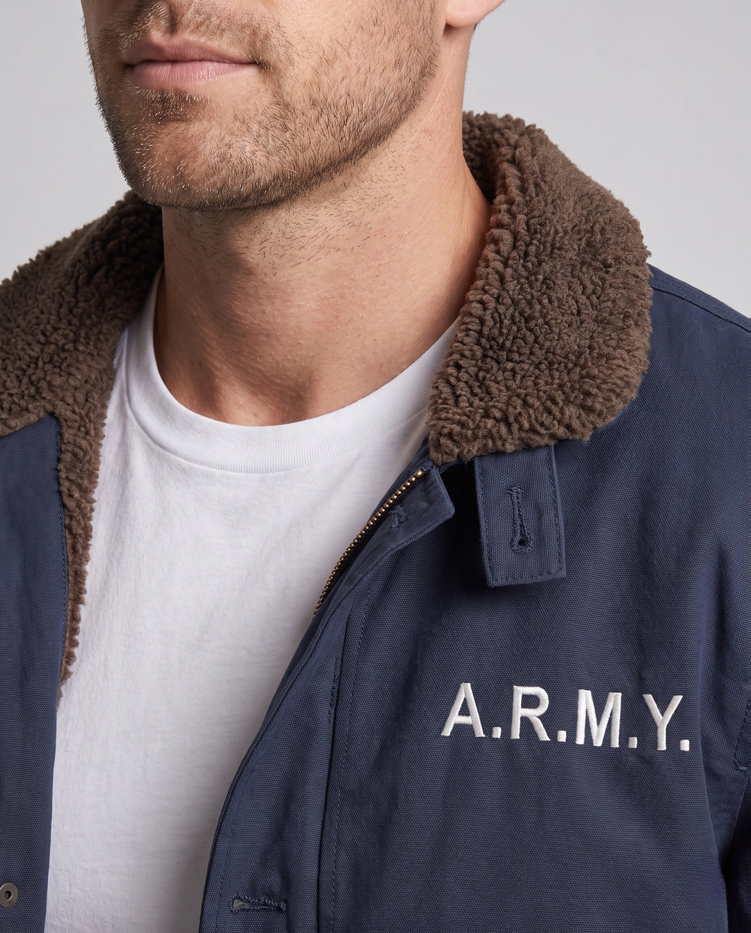Men's Robust Field Jacket with Teddy Collar