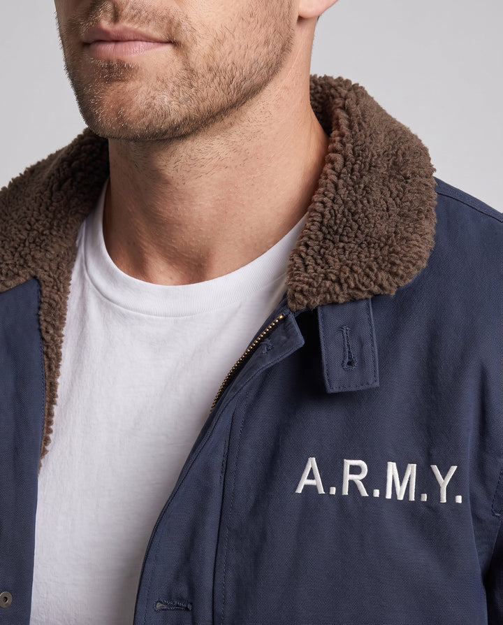 Men's Robust Field Jacket with Teddy Collar