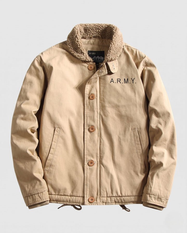 Men's Robust Field Jacket with Teddy Collar