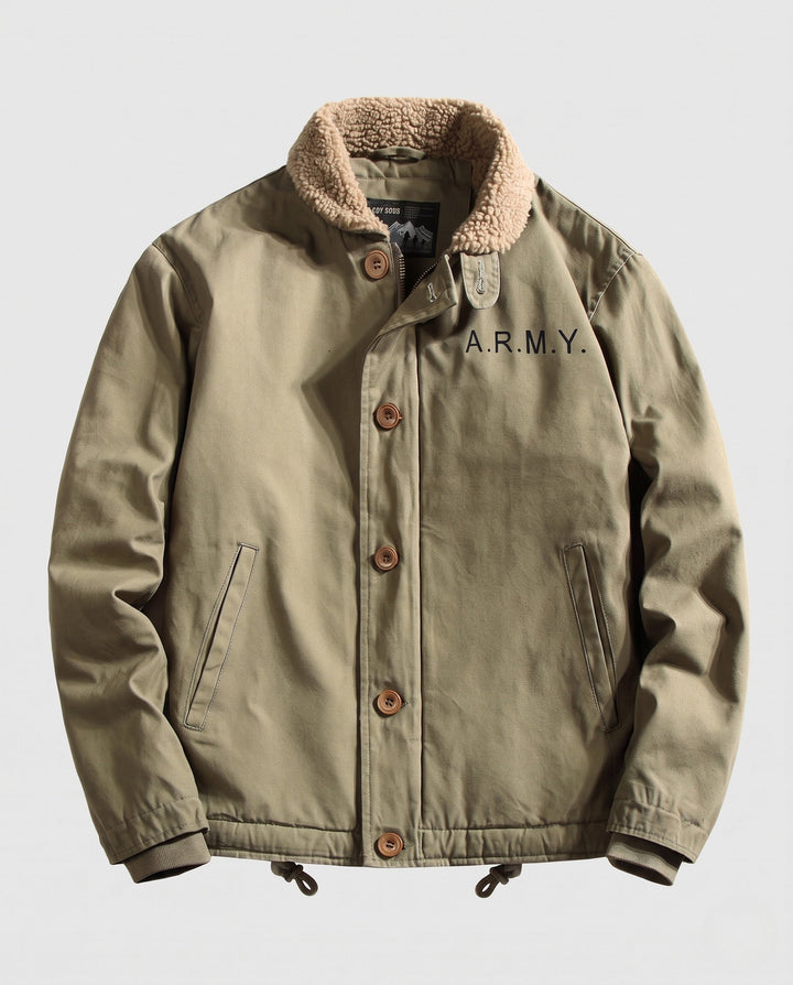 Men's Robust Field Jacket with Teddy Collar