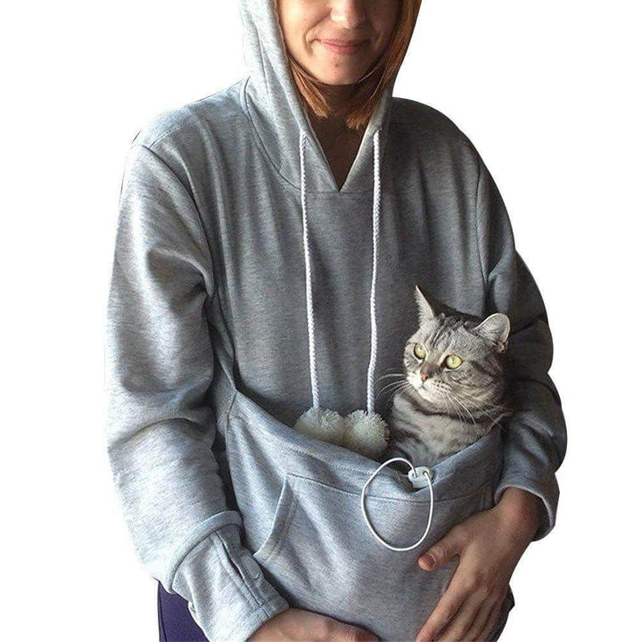 Practical Women's Hooded Sweatshirt with Pouch Pocket for Pets