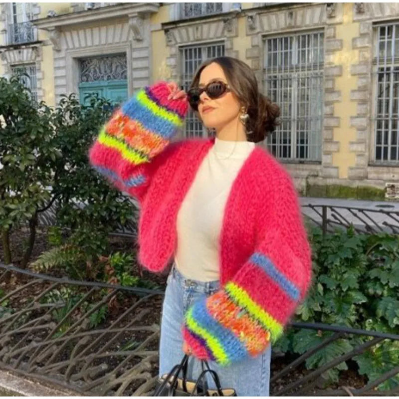 I Striped Sweater with Open Design