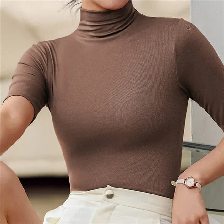 Ultra-thin Pullover with Roll Neck Without Seams