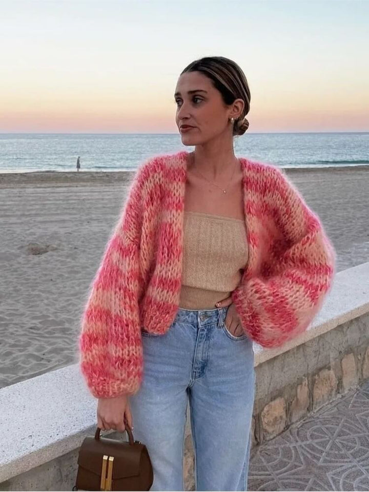 I Striped Sweater with Open Design