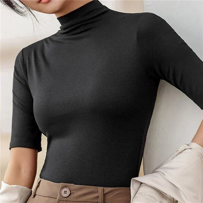 Ultra-thin Pullover with Roll Neck Without Seams