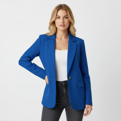 Women's Casual Blazer Jacket Single Button Work Blazer