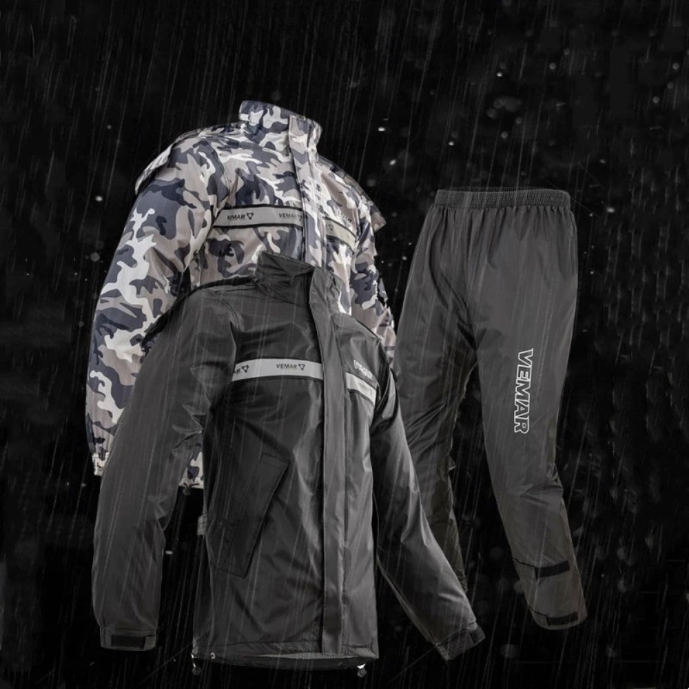 Unisex Waterproof Motorcycle Rain Suit with Hood