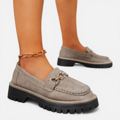 Women’s Chunky Loafers Comfortable Slip On Casual Shoes
