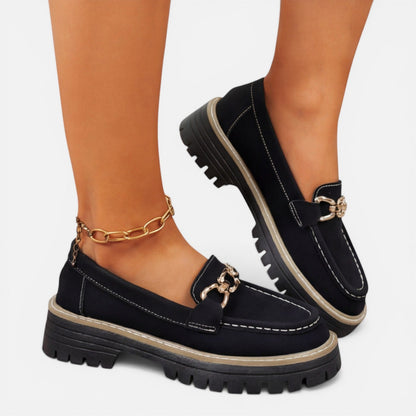 Women’s Chunky Loafers Comfortable Slip On Casual Shoes