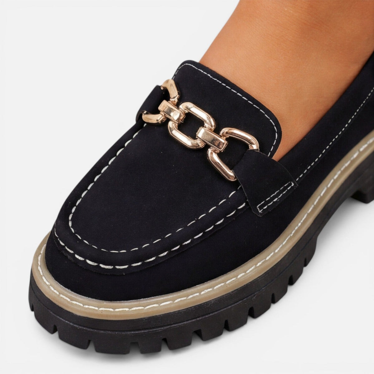 Women’s Chunky Loafers Comfortable Slip On Casual Shoes