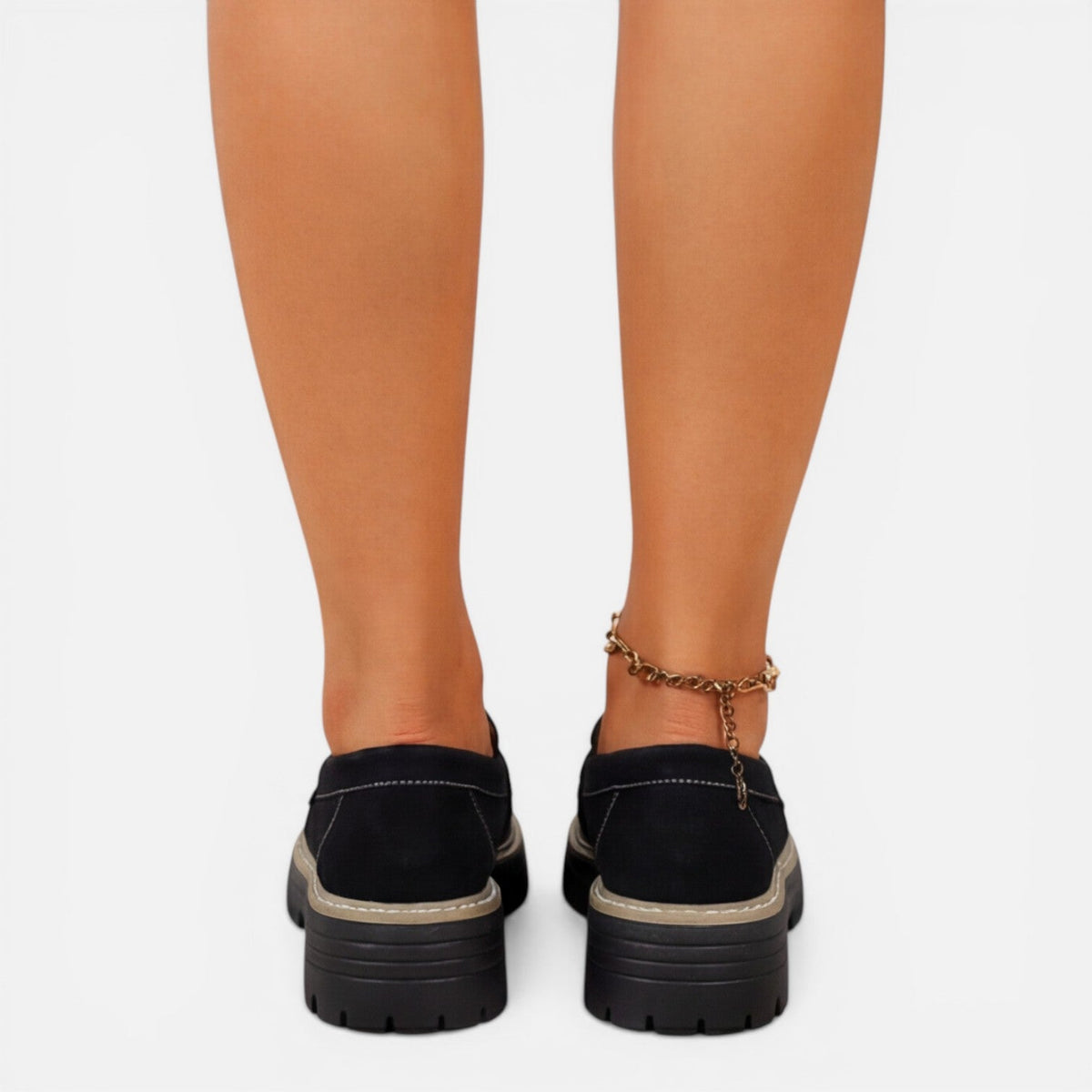 Women’s Chunky Loafers Comfortable Slip On Casual Shoes