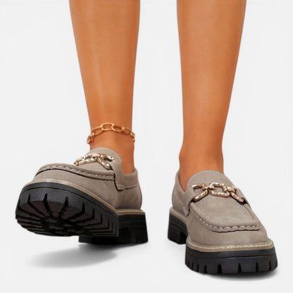 Women’s Chunky Loafers Comfortable Slip On Casual Shoes
