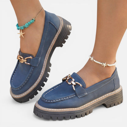 Women’s Chunky Loafers Comfortable Slip On Casual Shoes
