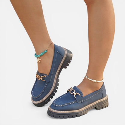 Women’s Chunky Loafers Comfortable Slip On Casual Shoes