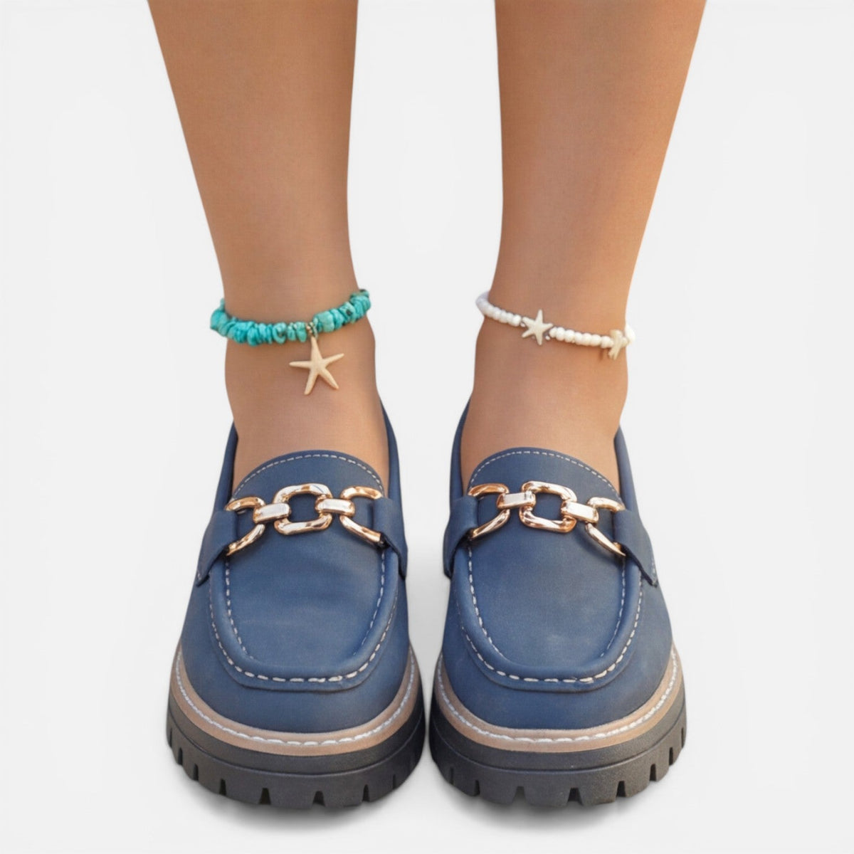 Women’s Chunky Loafers Comfortable Slip On Casual Shoes