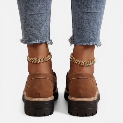 Women’s Chunky Loafers Comfortable Slip On Casual Shoes