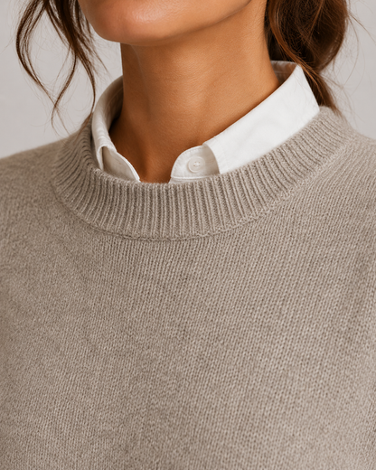 Women's Crewneck Knit Sweater – Relaxed Fit Pullover