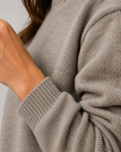 Women's Crewneck Knit Sweater – Relaxed Fit Pullover
