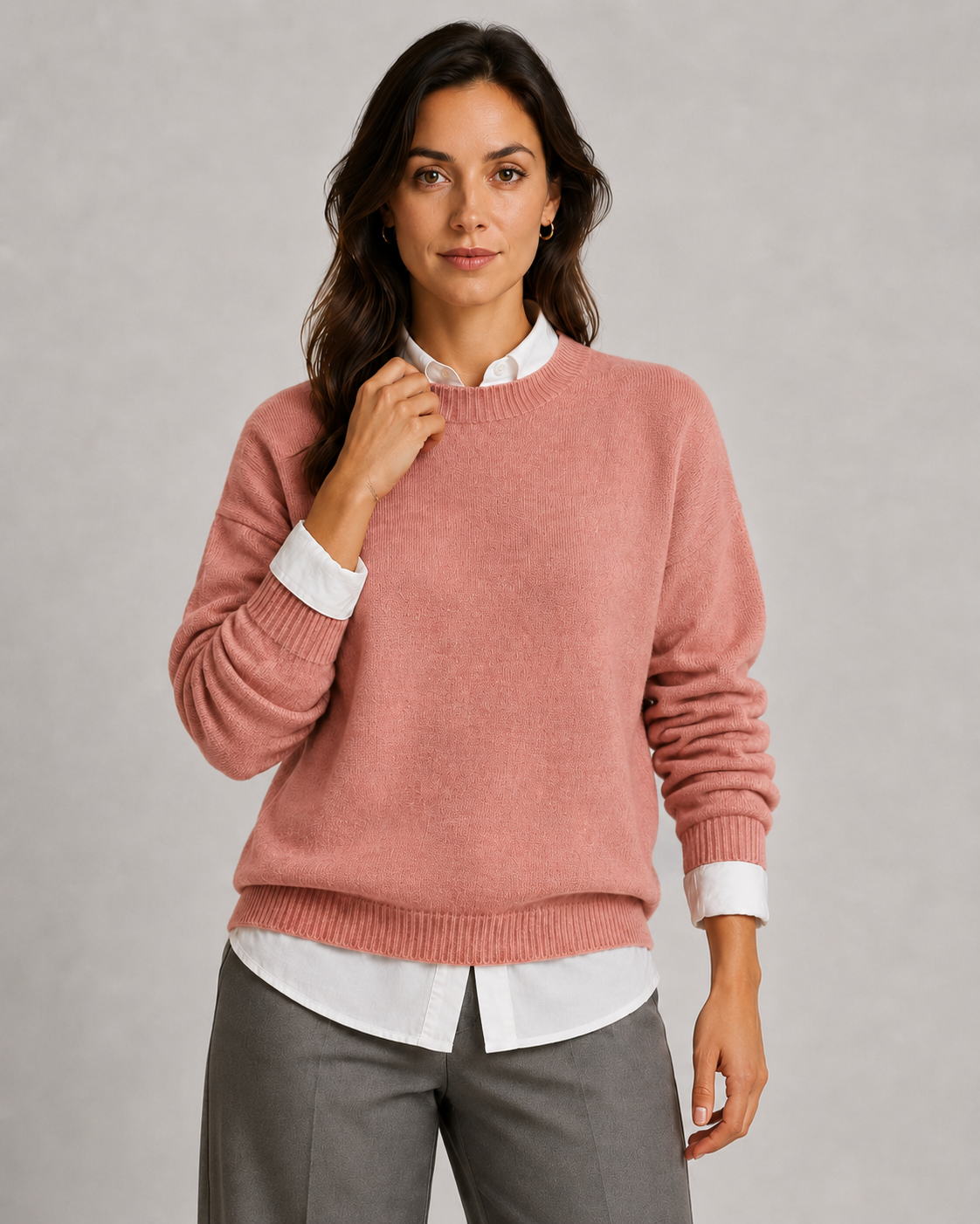 Women's Crewneck Knit Sweater – Relaxed Fit Pullover
