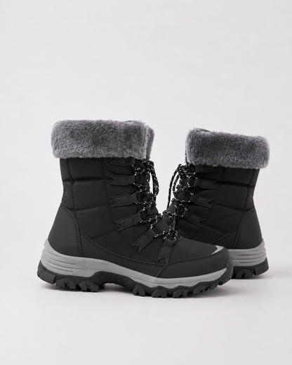 Women's Fur-Lined Lace-Up Snow Boots