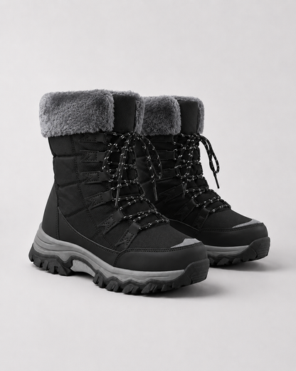 Women's Fur-Lined Lace-Up Snow Boots