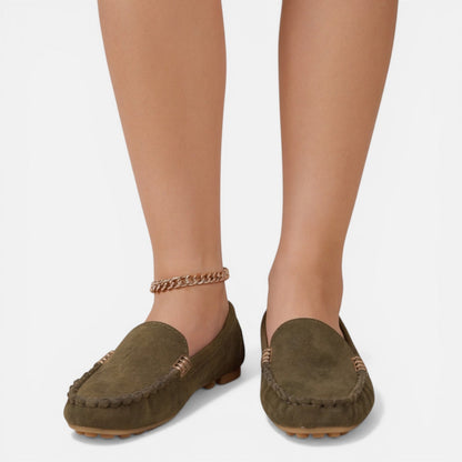 Women’s Slip On Loafers Metal Detail Comfortable Classic Flats