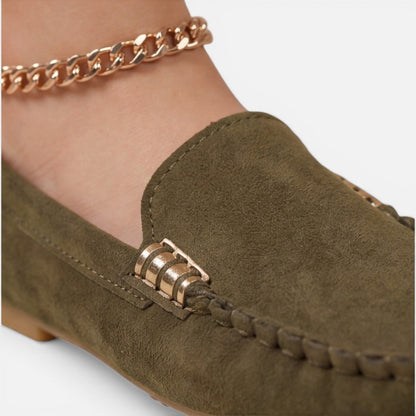 Women’s Slip On Loafers Metal Detail Comfortable Classic Flats