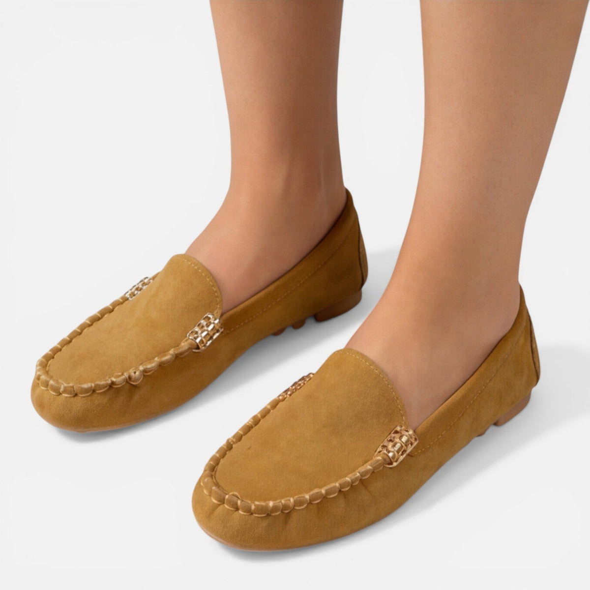 Women’s Slip On Loafers Metal Detail Comfortable Classic Flats