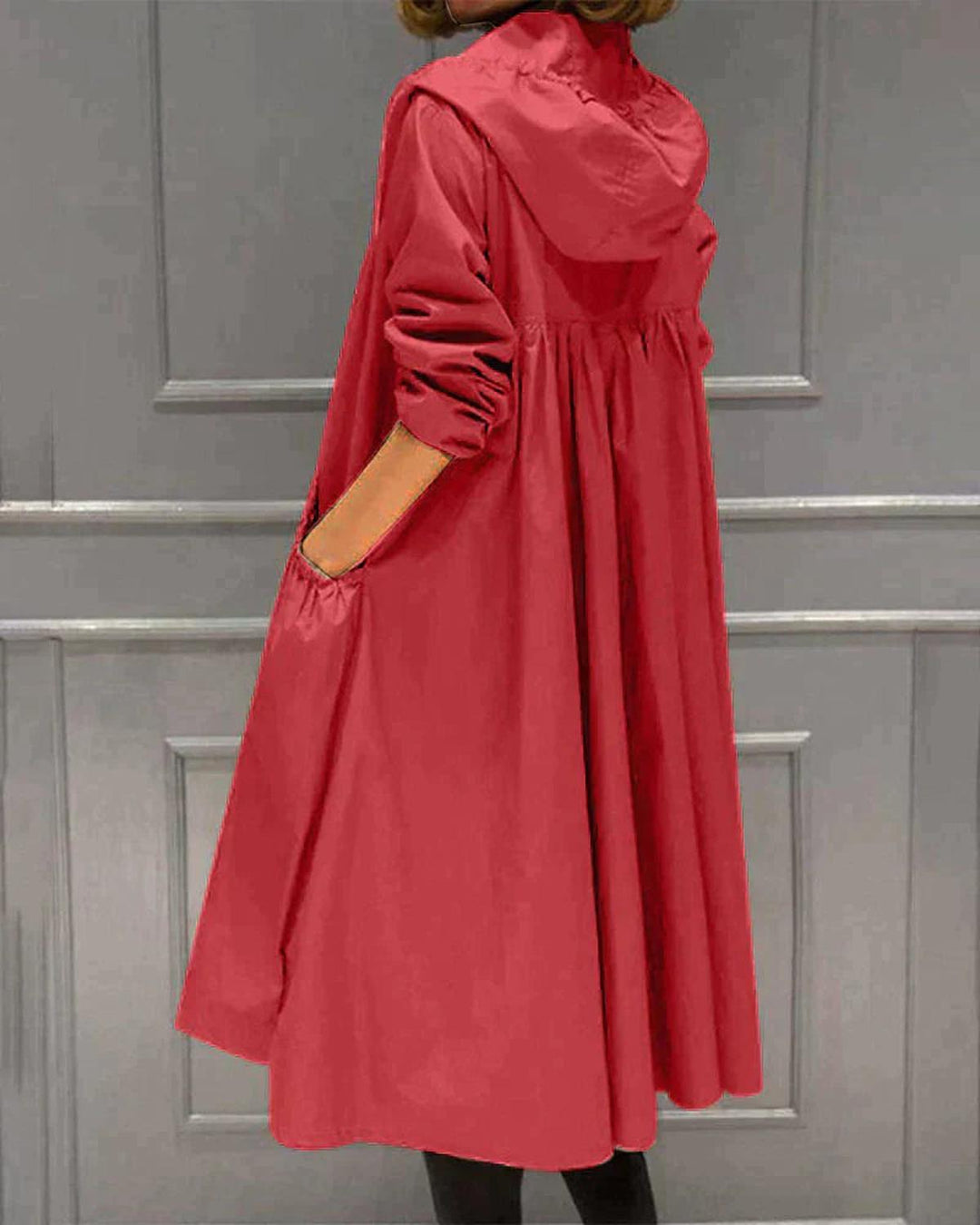 Women's Knee-Length Hooded Jacket