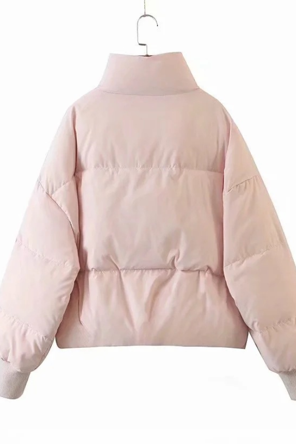 Collar Zipper Pocket Thick Warm Cotton Jacket