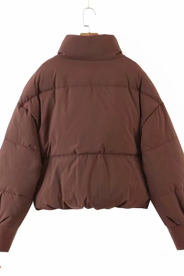 Collar Zipper Pocket Thick Warm Cotton Jacket