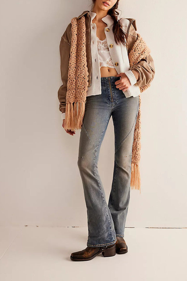 Jacket Stand Collar Solid Color Cardigan Pullover