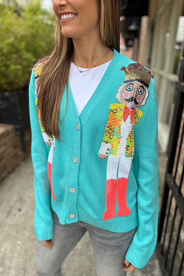 Christmas Nutcracker Sequin Casual Cardigan