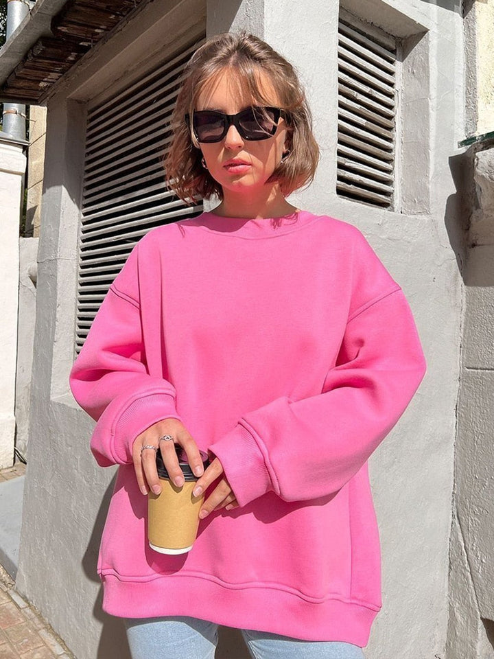 Women's Oversized Sweatshirt in Solid Color Design