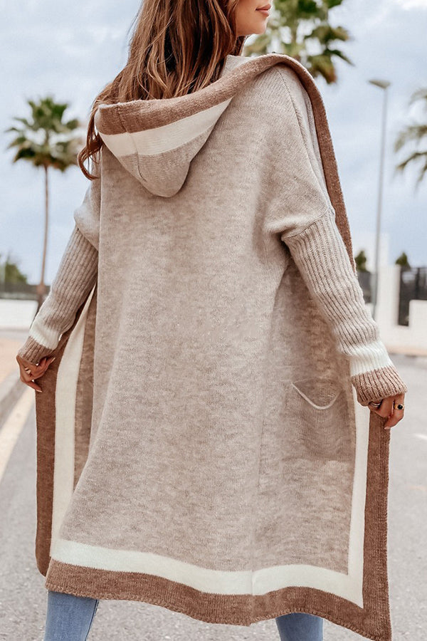 Long Hooded Cardigan Jacket for Fall and Winter