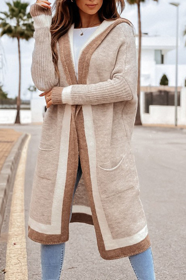 Long Hooded Cardigan Jacket for Fall and Winter
