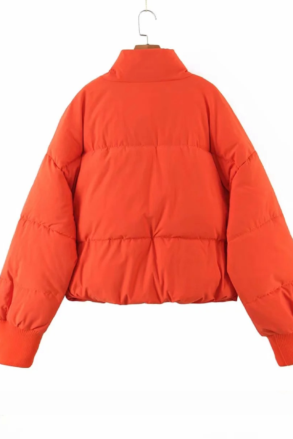 Collar Zipper Pocket Thick Warm Cotton Jacket