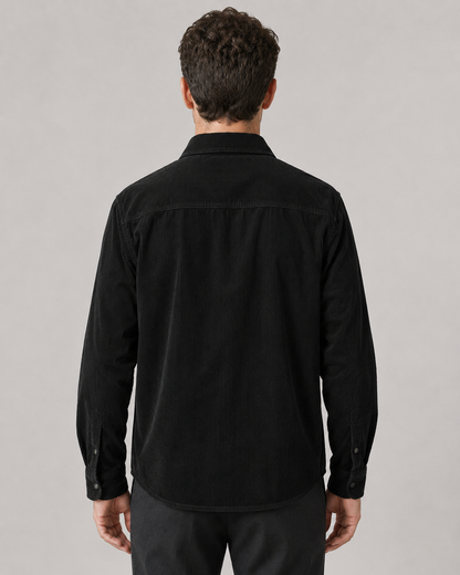 Men's Corduroy Overshirt - Cotton Button-Up Shirt Jacket