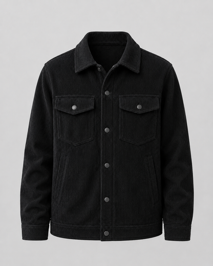 Men's Corduroy Overshirt - Cotton Shirt Jacket with Chest Pockets