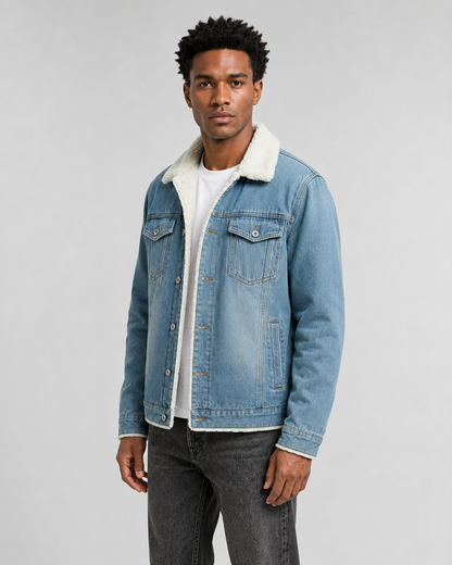Men's Sherpa Lined Denim Trucker Jacket