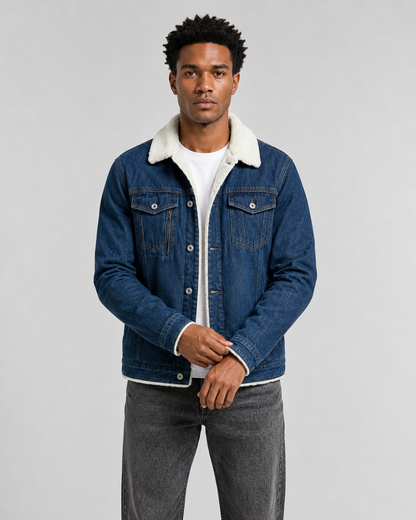 Men's Sherpa Lined Denim Trucker Jacket