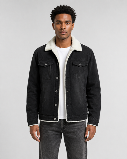 Men's Sherpa Lined Denim Trucker Jacket