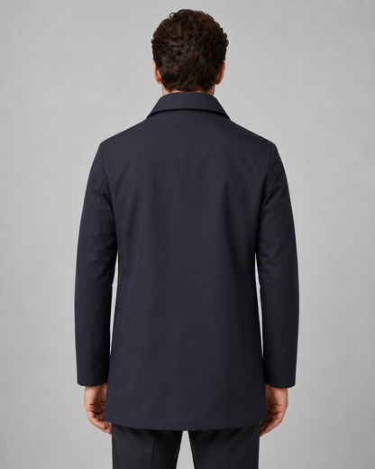 Men's Button-Up Mac Coat with Point Collar