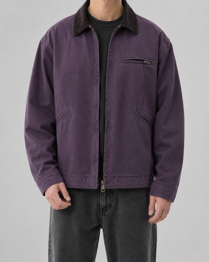 Men's Barn Jacket - Cotton Canvas Corduroy Collar