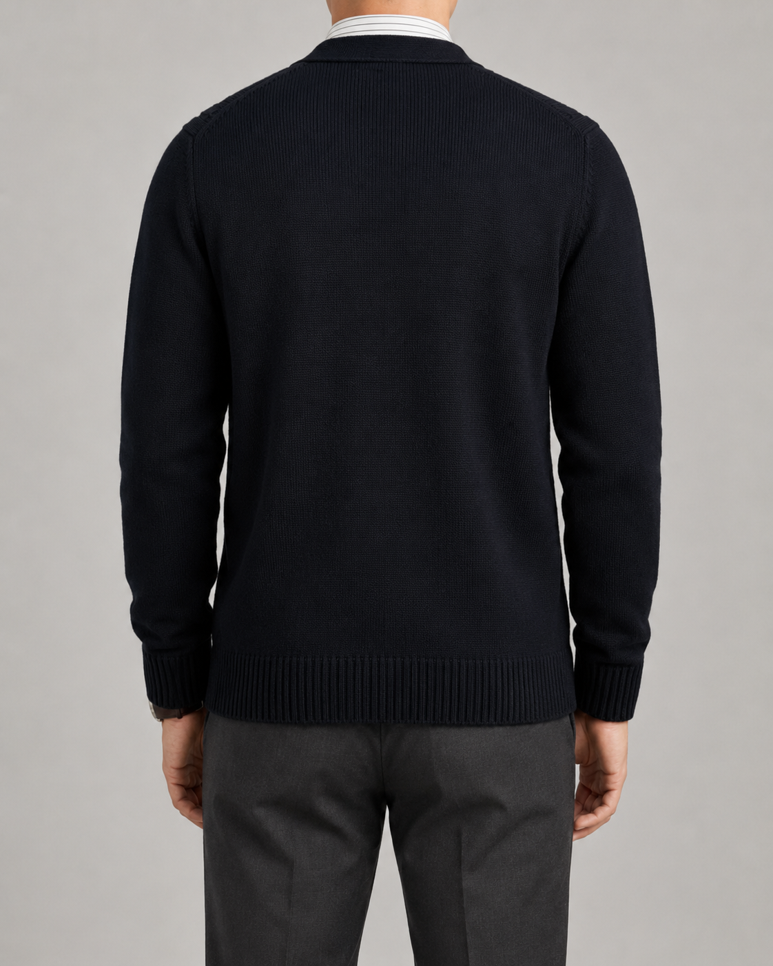 Men's Cable Knit Cardigan - V-Neck Button Front