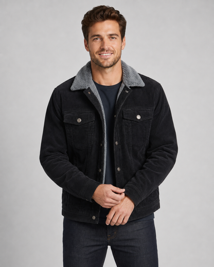 Men's Corduroy Trucker Jacket - Sherpa Collar Regular Fit