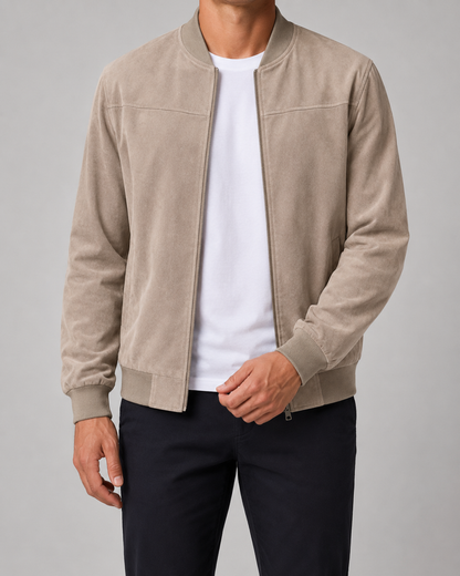 Men's Suede Bomber Jacket