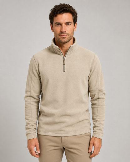 Men's Fleece Quarter Zip Pullover - Stand Collar Regular Fit