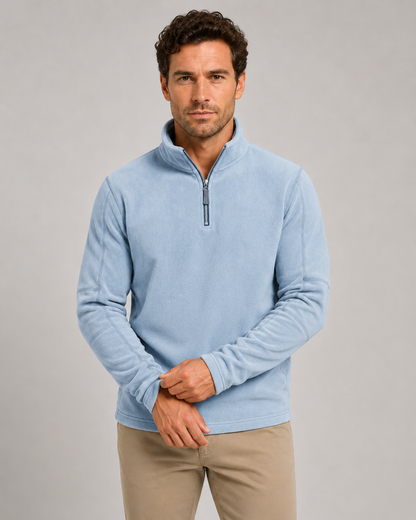 Men's Fleece Quarter Zip Pullover - Stand Collar Regular Fit