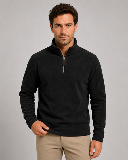 Men's Fleece Quarter Zip Pullover - Stand Collar Regular Fit